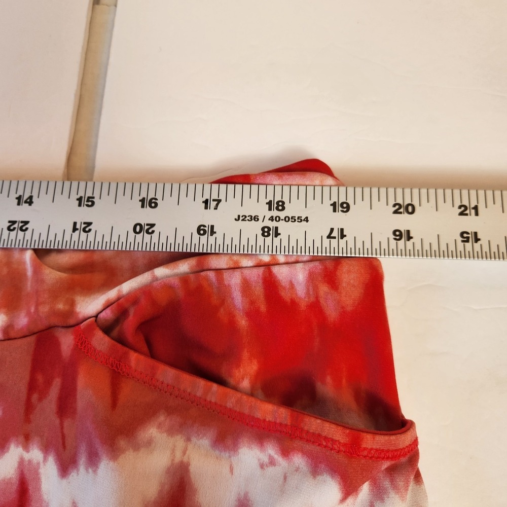 Chico's 3 Weekends Womens Knit Skort Sz XL Tie Dye Red Orange Pink Stretch Skirt - Picture 6 of 16